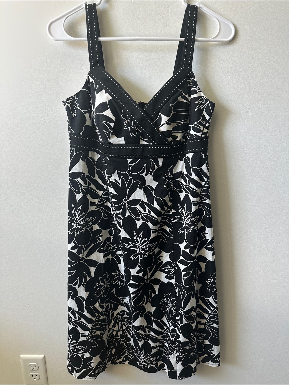 R&K Black and White Floral Midi Dress